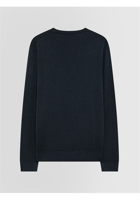 Alpha Studio girocollo in seta e cashmere blu a manica lunga ALPHA STUDIO | Maglieria | FE-6850C3001